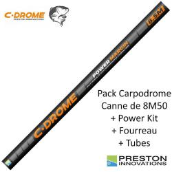 Pack Carpodrome Preston Innovations C-Drome Power Margin Pole 8M50 Canne livr&eacute;e montage &eacute;lastique gr