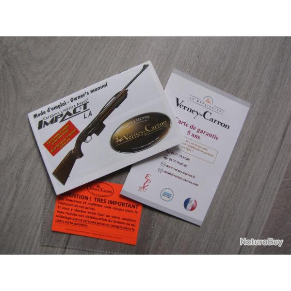 Notice/ Manuel  pour Verney Carron IMPACT LA
