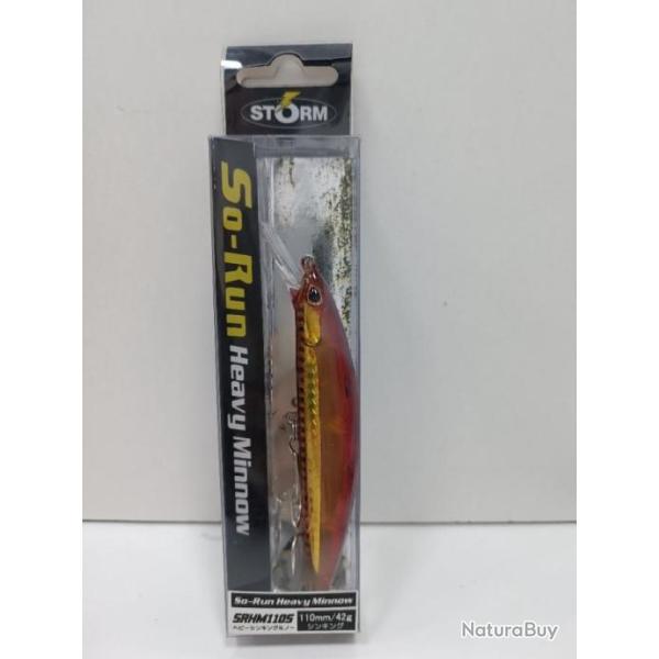 !! Leurre STORM SO-RUN HEAVY MINNOW 110  HOLO GOLD RED !!