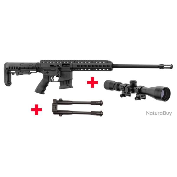 Carabine Pallas Sniper BA-15 black "Pack" Cal .22LR