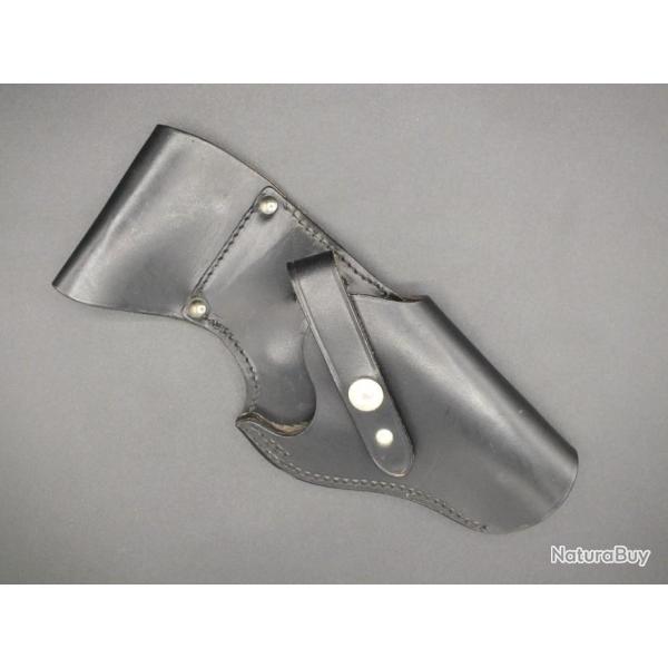 Holster police en cuir pour revolver droitier