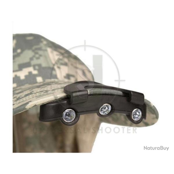 Lampe pour casquette 3 leds MilTec