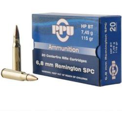 Cartouches PPU Calibre 6.8mm Rem SPC 115grs - Boite de 20 unit&eacute;s