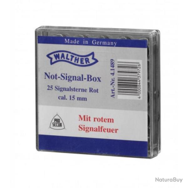 Fus�es de signalisation/d�tresse - SOS Walther Not Signal Box cal.15mm - Boite de 25 unit�s