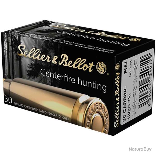 Cartouches SELLIER & BELLOT Calibre 30 CARBINE - FMJ RN - 110grs - Boite de 50 unit�s