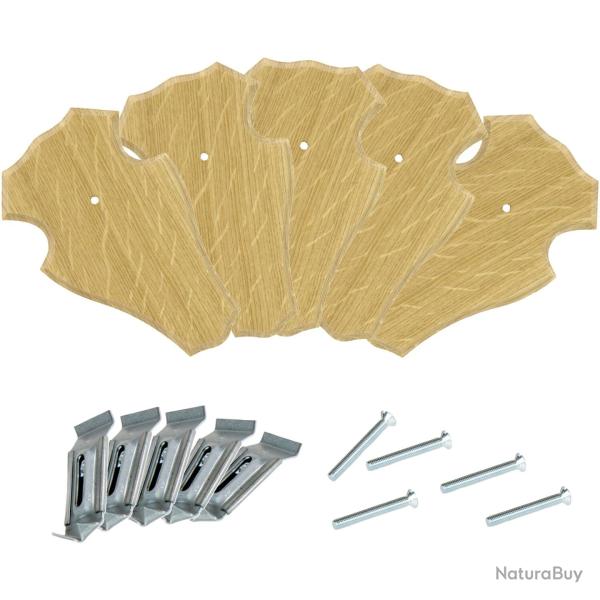 kit de 5 plaques troph�es avec pinces et vis (Mod�le: Clair)