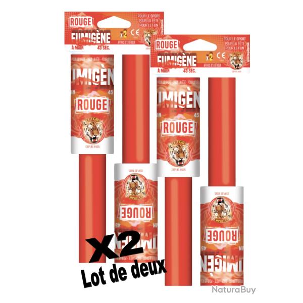 Lot de 4 Fumig�ne a main rouge - Lot de 2 X 2 pi�ces