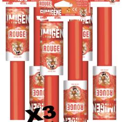 Lot de 6 Fumig&egrave;ne a main rouge - Lot de 3 paquets de 2 pi&egrave;ces