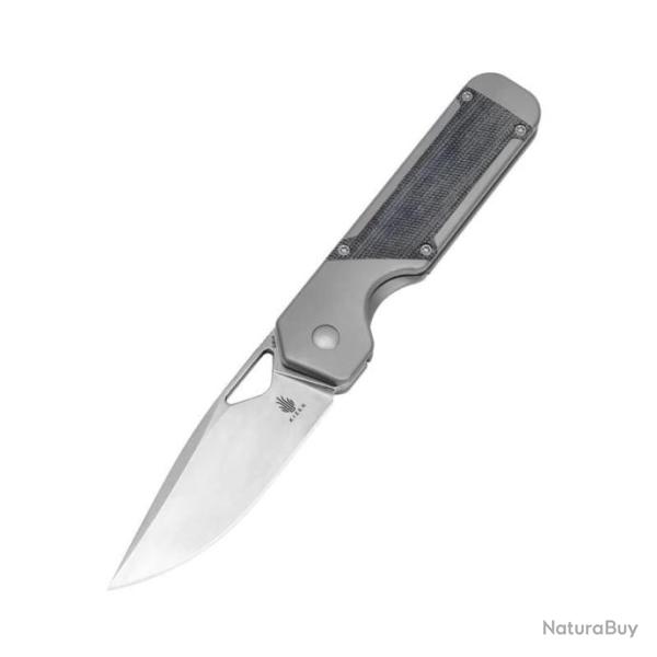 Couteau Kizer Militaw Manche Titane/Micarta Lame Acier S35VN Satin IKBS Framelock Clip KI3634A1