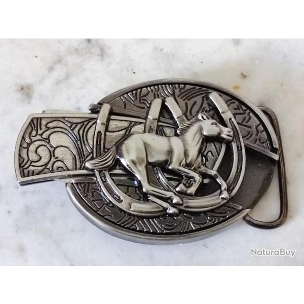 Boucle cheval hippique avec couteau country western biker rockabilly