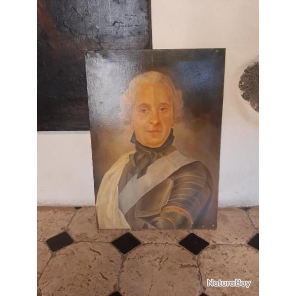 Grand portrait huile sur toile repr�sentant le mar�chal.de Saxe r�alise pour un maharajah