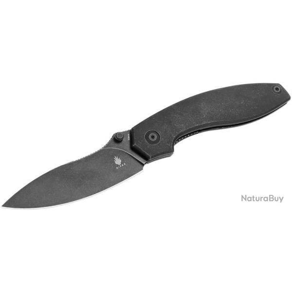 Couteau Kizer Doberman Titane Black Lame Acier S35VN Manche Titane IKBS Linerlock Clip KI4639A1