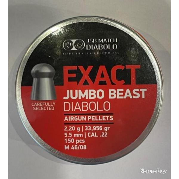 Plombs JSB cal.5.5 exact jumbo beast 2.2g 33.956gr par 150