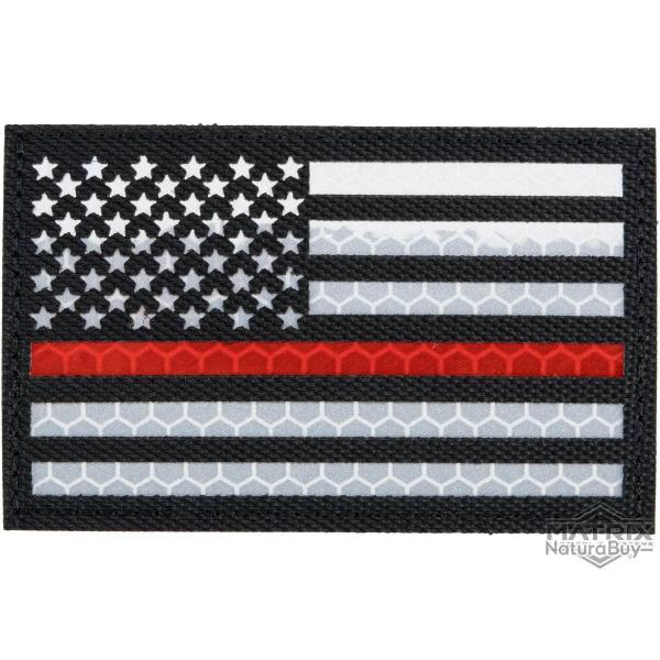 Patch US Thin Blue Red Reflective - Droite / Noir - Matrix