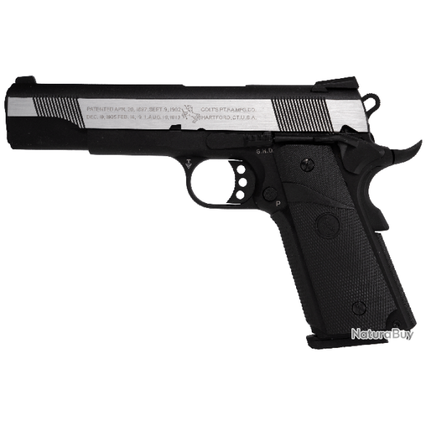 Colt 1911 Combat GBB - Silver & Noir - Cybergun