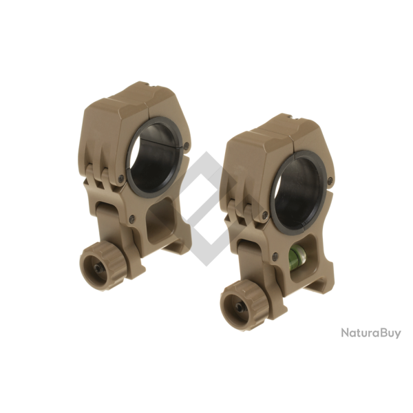 Anneaux de montage M10 pour lunette 25.4/30mm avec niveau - D�sert - Aim-O