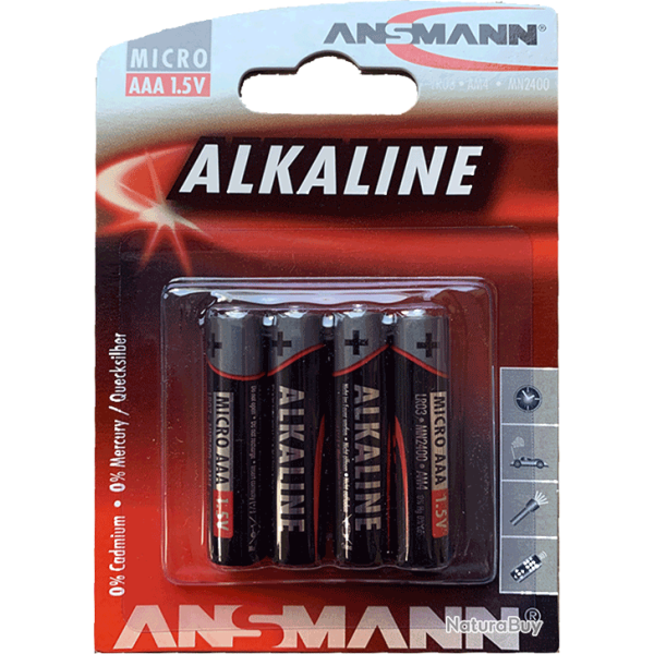 Lot de 4 Piles LR03 (AAA) Alcaline - ANSMANN