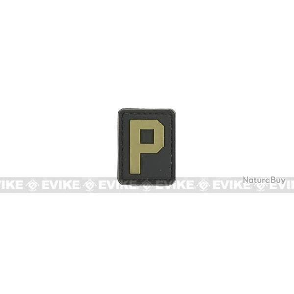 Patch PVC "P" - Noir & Tan - Evike