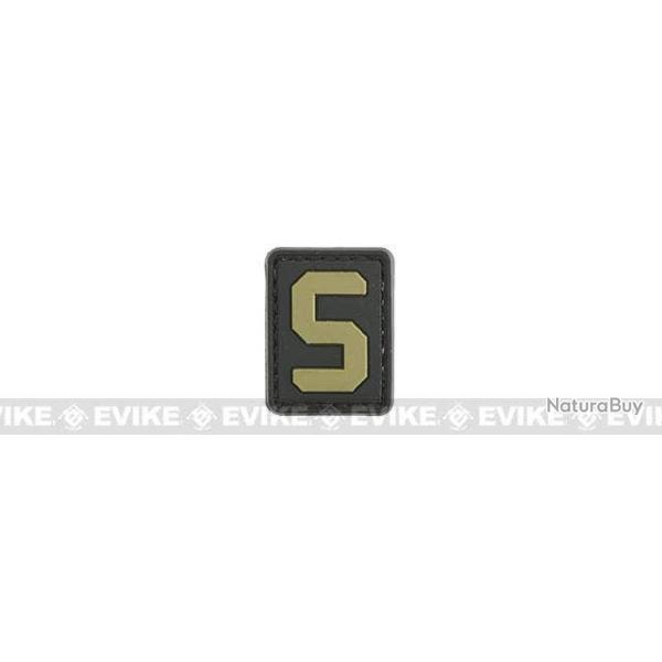 Patch PVC "S" - Noir & Tan - Evike