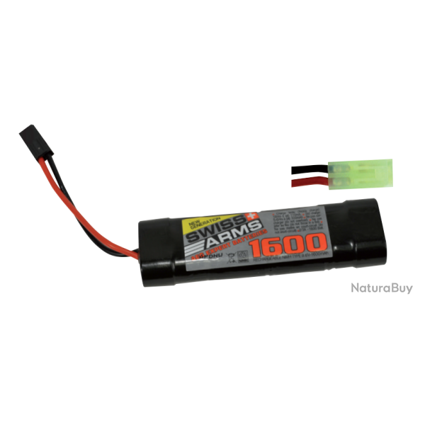 Batterie NiMH 9,6V 1600mAh type Pack - Tamiya Mini - Swiss Arms