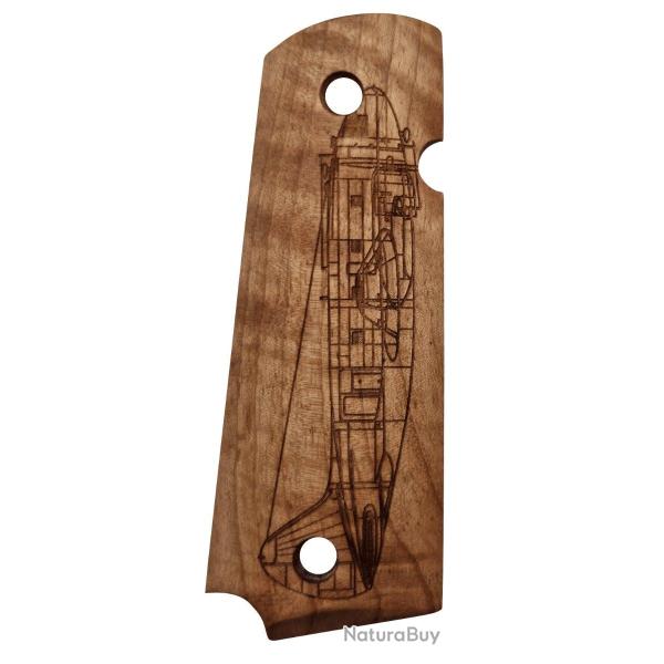 Plaquettes bois bombardier pour 1911 - Cybergun