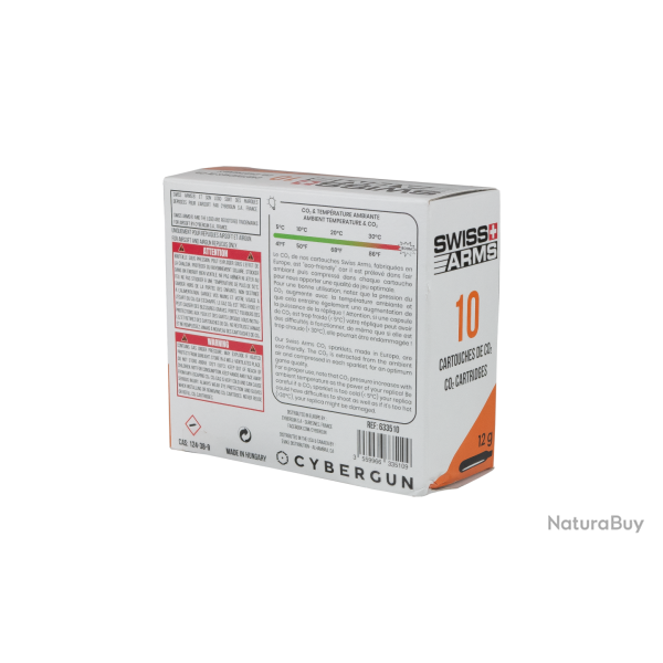Boite de 10 - cartouches de CO2 12g - Swiss Arms