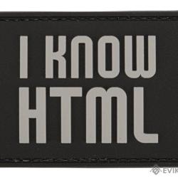 Patch PVC 2"x3" "I Know HTML" - Evike