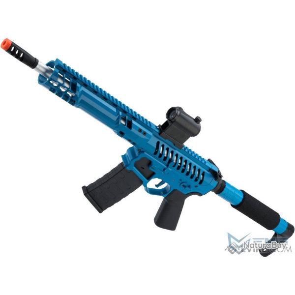 F-1 Firearms SBR AEG avec crosse Tron - Version 350 fps / Bleu & Noir - EMG/APS