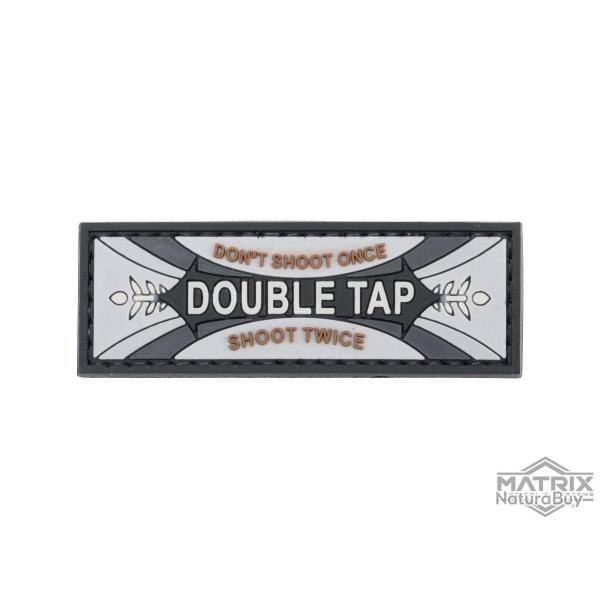Patch PVC "Shoot Twice Double Tap" - Gris & Noir - Matrix