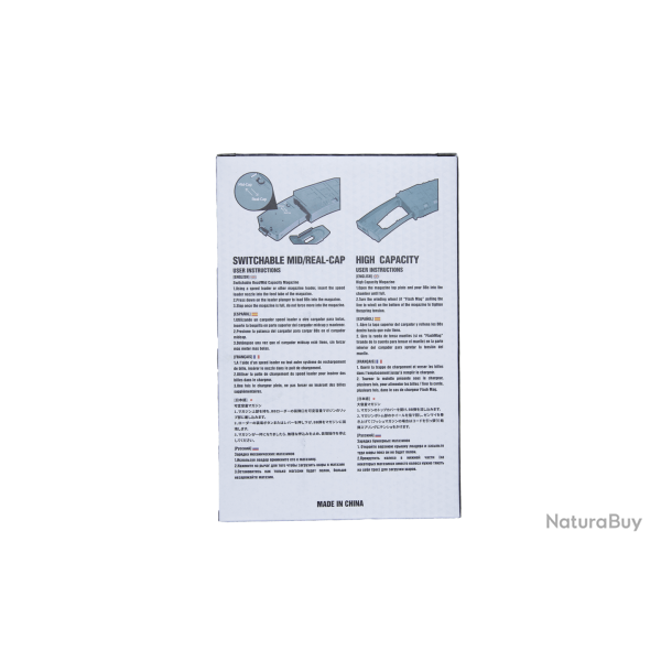 Boite de 5 - Chargeurs Hi-Cap 550 BBs type AK-74 pour AK AEG - Noir - Arcturus