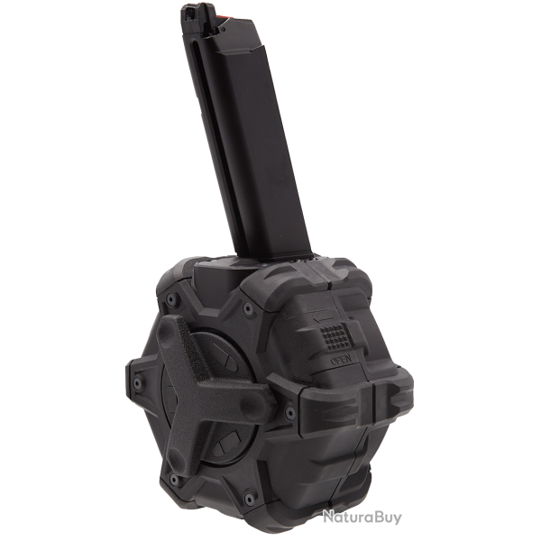 Chargeur gaz Drum 350 billes pour VX7 & VX9 GBB - Noir - AW Custom