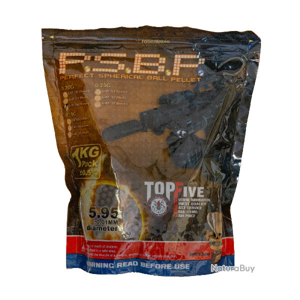 Sachet de billes Perfect 0.20g - 5000 BBs / Marron - G&G