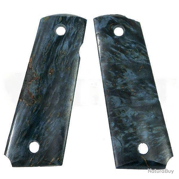 Set de grips "Stabilized" pour 1911 GBB - Bois v�ritable / Bleu - 5KU