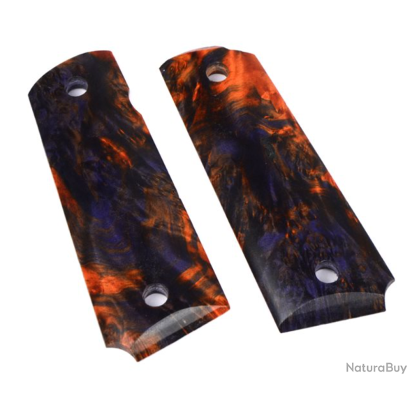 Set de grips "Stabilized" pour 1911 GBB - Bois v�ritable / Orange - 5KU