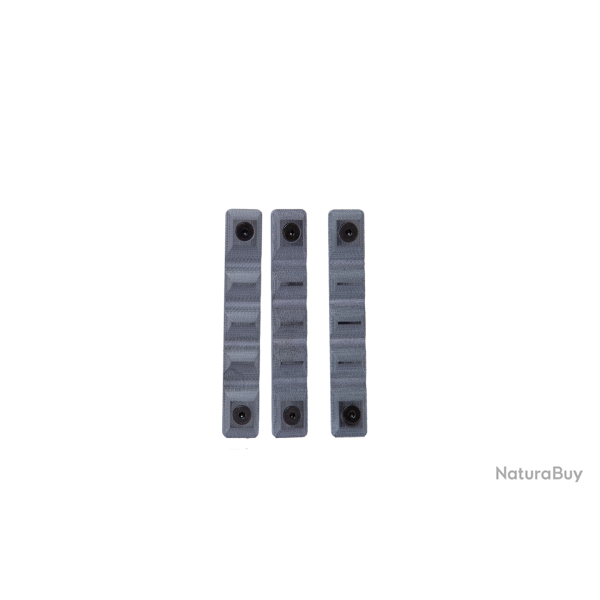 Set de 3 caches-rails G10 en fibre de verre pour KeyMod - Type 2/Wave - Gris - King Arms