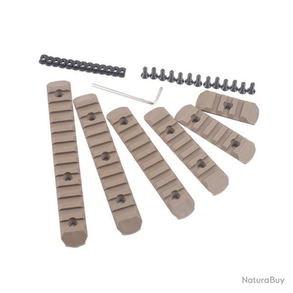 Set de 6 rails Picatinny pour M-LOK & KeyMod - Polym�re / Dark Earth - MP