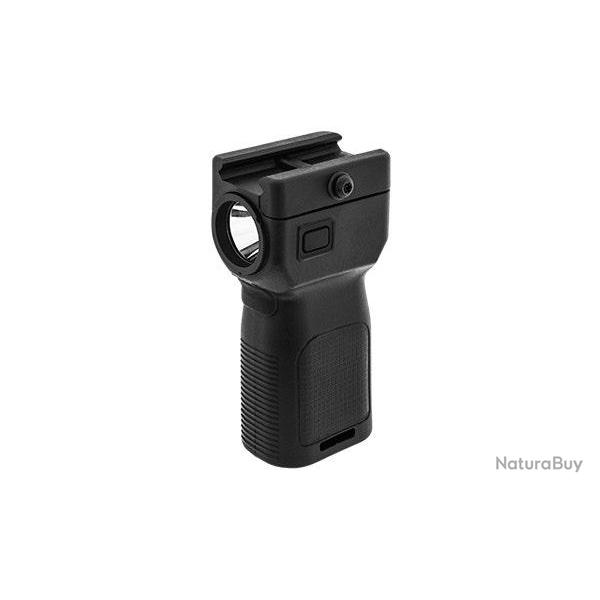 Poign�e verticale avec lampe int�gr�e - Polym�re / 400 Lumens / Noir - UTG