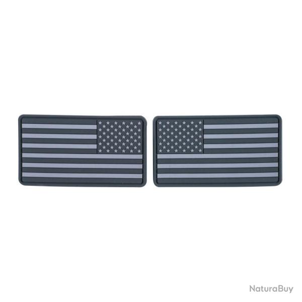 Patch USA Large Flag (set - 2pcs.) - PVC / Gris - Helikon