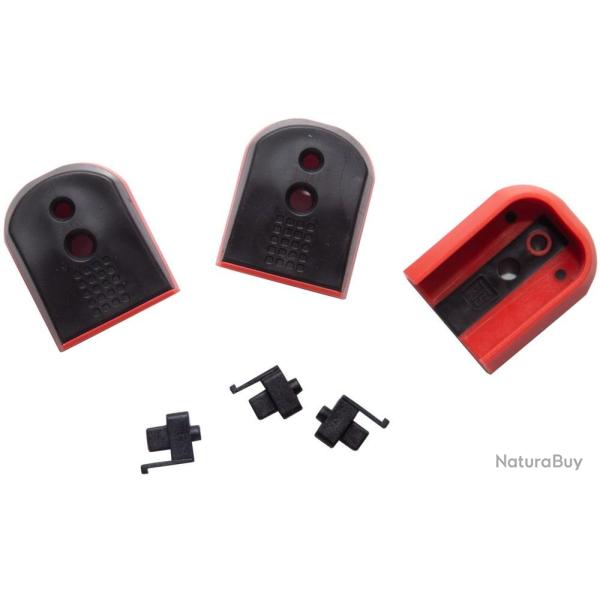 Set de 3 talons de chargeur Shockplate� pour Hi-Capa Marui GBB - Rouge - PTS