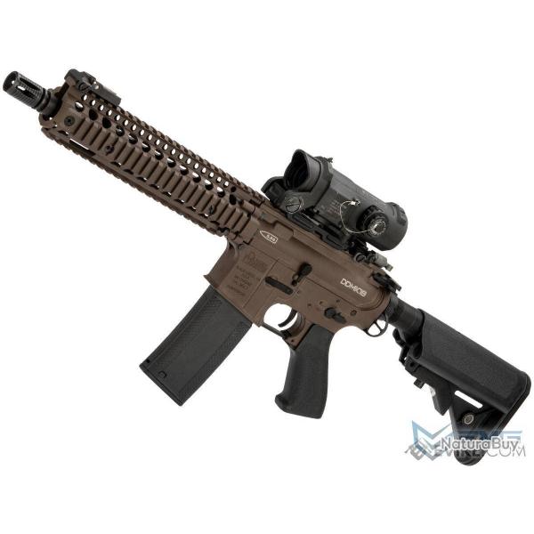ACTUELLEMENT INDISPONIBLE - Daniel Defense MK18 12" AEG Custom - Cerakote Mil-Spec Brown - G&P/EMG