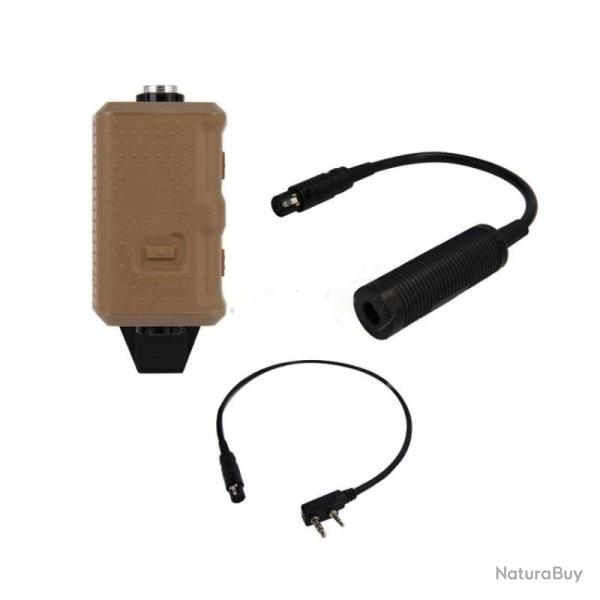 PTT V20 pour Comtac 3 - Kenwood / Dark Earth - FMA