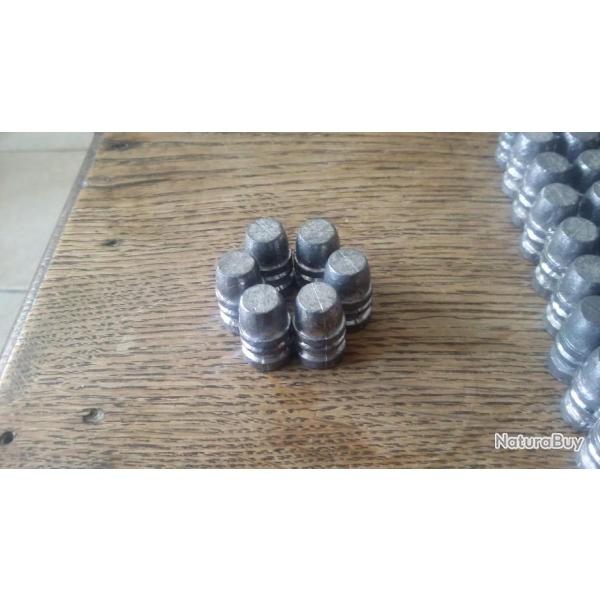 6 balles ogivales (ou Pietta et Uberti),diam�tre .454, 255 grains (16,5g),plomb pur