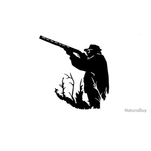 2x Autocollants chasseur  bal Trap chasse , d�co voiture camping car ou autres noir ou blanc !