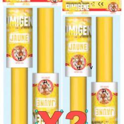 2X Lots de 2 Fumig&egrave;nes a main jaune - "Le Tigre"