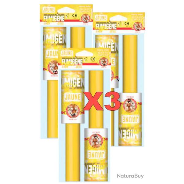 Lots de 3 paquets de 2 Fumig�nes a main Jaune - "Le tigre"