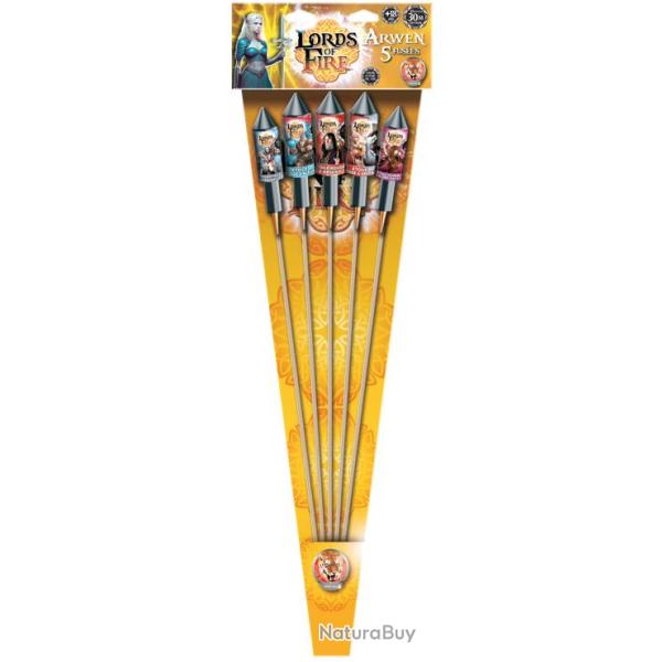 Feu d'artifice - Fus�es " Arwen " Hyper puissantes X5 pi�ces