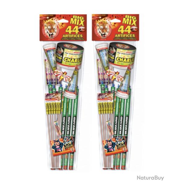 Lot de 2X sachets "Big Mix" - Assortiment de 44 artifices