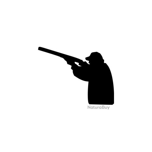 Autocollants x2 chasseur en action de tir  d�co voiture camping car ou autres noir ou blanc !