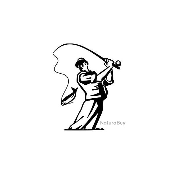 Autocollants p�che  d�co voiture camping car ou autres noir ou blanc ! B