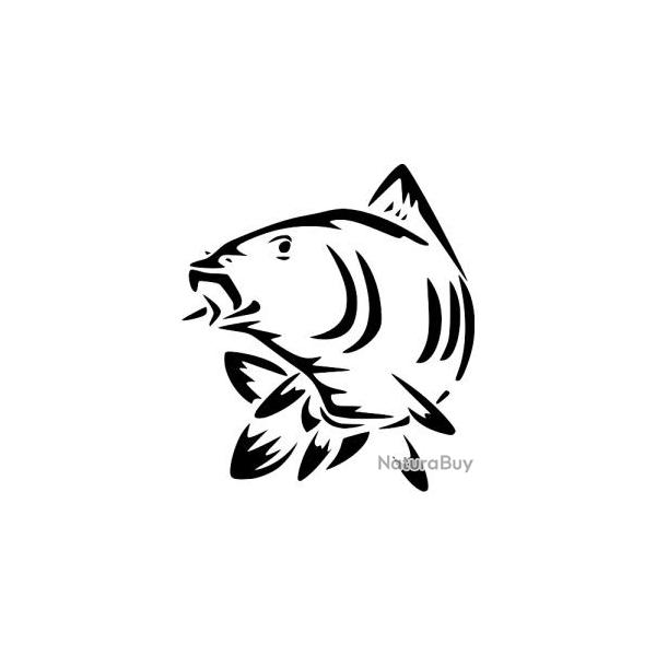 Autocollants p�che carpe  voiture camping car ou autres noir ou blanc ! A